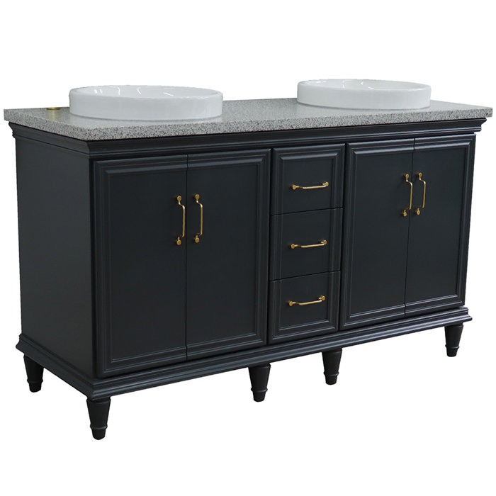 Breakwater Bay Pompano 61'' Double Bathroom Vanity with Granite Top Wayfair